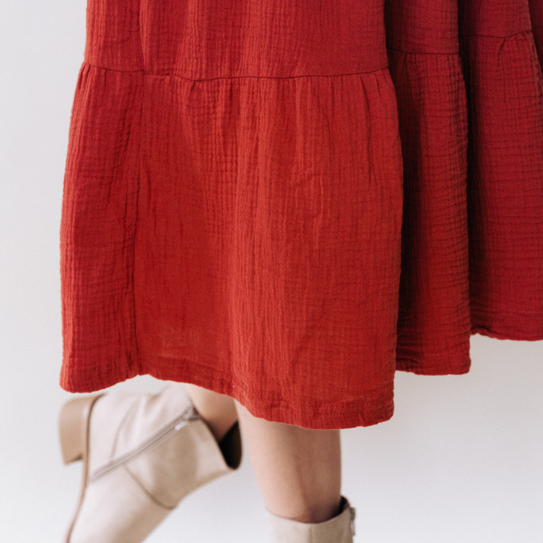 HAHA MAMA Clothing - Venta al por mayor Conjunto de mamá y bebé - Vestido Copper Mommy & Me para mujer6