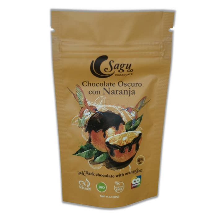 Organic Chocolate 60% With Orange for wholesale by SAGU CO CHOCOLATE