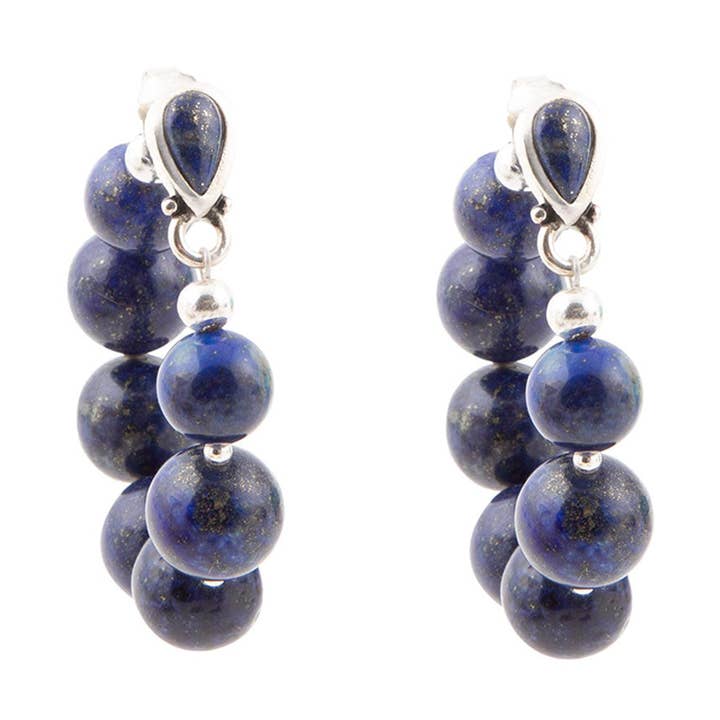 Carly Blå Lapis Fuldstændigt Look Sterling Sølv Ørestikker for engroshandel hos Barse Jewelry