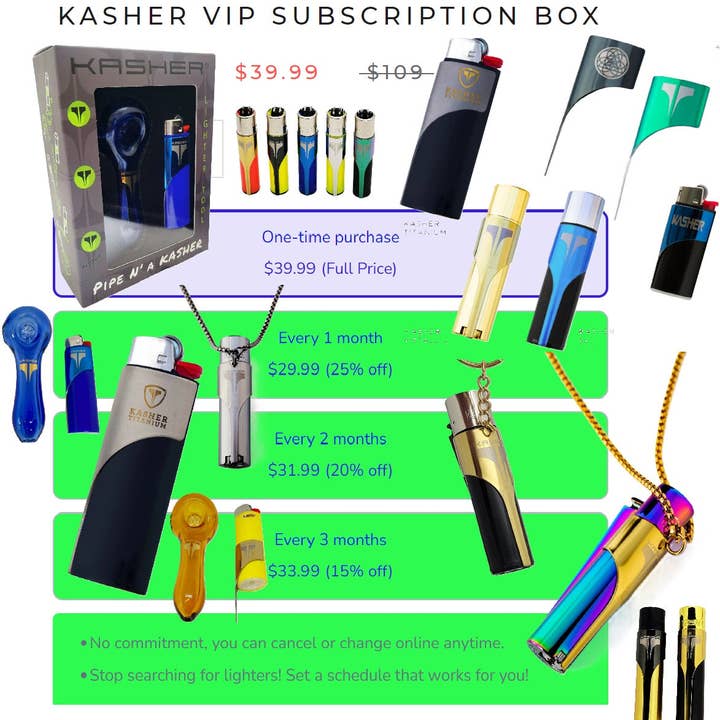 Kasher Inc - Wholesale Lighter - KASHER VIP SUBSCRIPTION BOX1