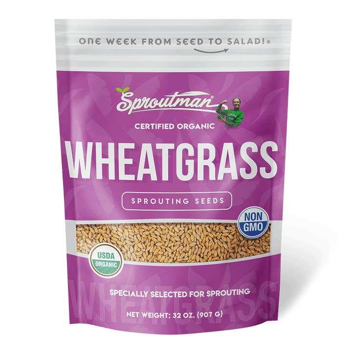 Semilla germinante de pasto de trigo orgánico para venta al por mayor de Sproutman