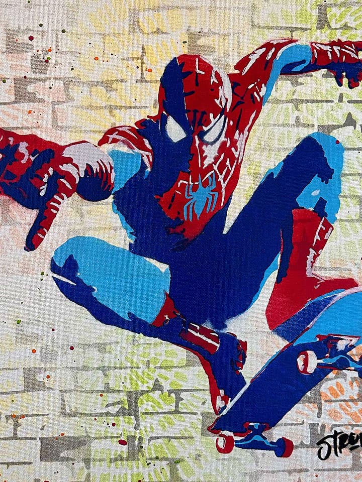 Decoración del hogar, arte de pared, regalos para niños - "Spideyshred" para venta al por mayor de Art For Dudes