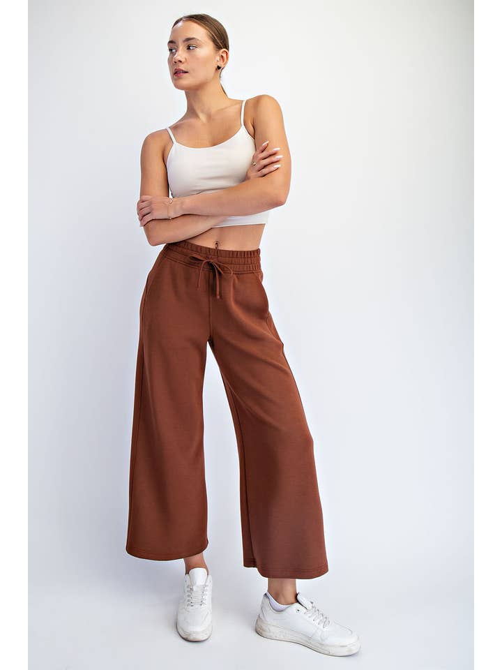 Peace Love Line - Wholesale Pants - Women's - PL9595 - MODAL SCUBA CROPPED WIDE PANT20
