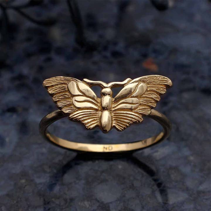 Nina Designs - Wholesale Cocktail/Statement Ring - Sterling Silver or Bronze Butterfly Moth Ring