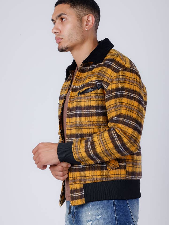 BARABAS - Venta al por mayor Chaqueta - Hombre - Chaqueta bomber de invierno de lana a cuadros para hombre 4BH915