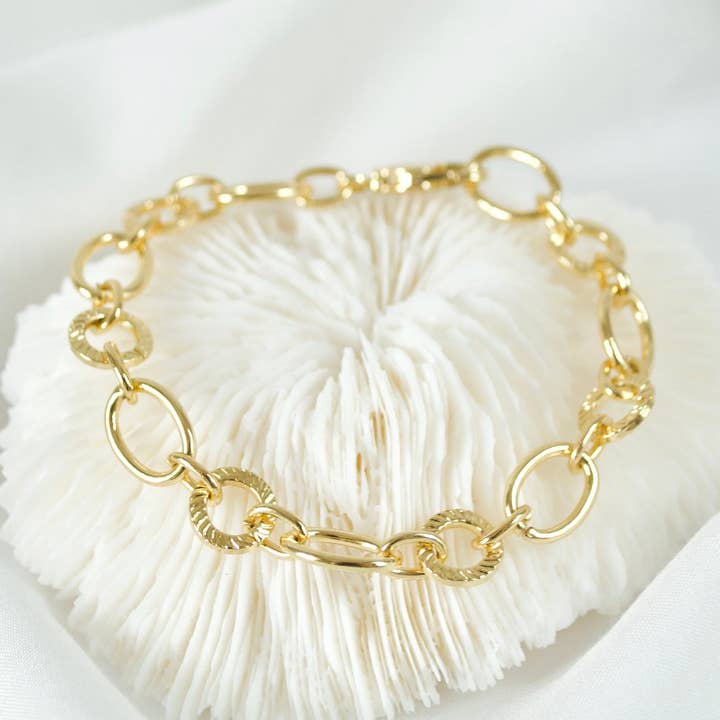 Vergoldetes Chunky-Ketten-Fußkettchen für den Großhandel von Rossie Jewellery