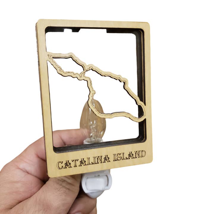 Sea Glass Displays - Wholesale Night Light - Catalina Island Beach Glass Shadowbox Nightlight With Switch
