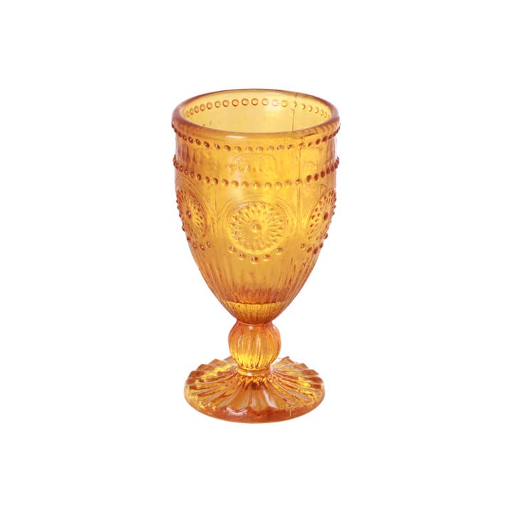 Rosha Living Inc - Wholesale Wine Glass - Evara Vintage Wine Glass Yellow