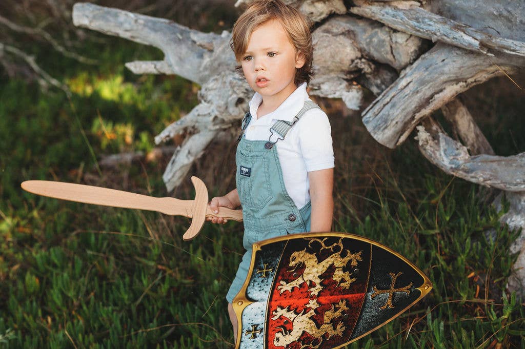 Challenge and Fun, Inc. - Wholesale Wood Toy - Kids - Wooden Play Knight's Buckler Shield - Lion -Made in Germany2