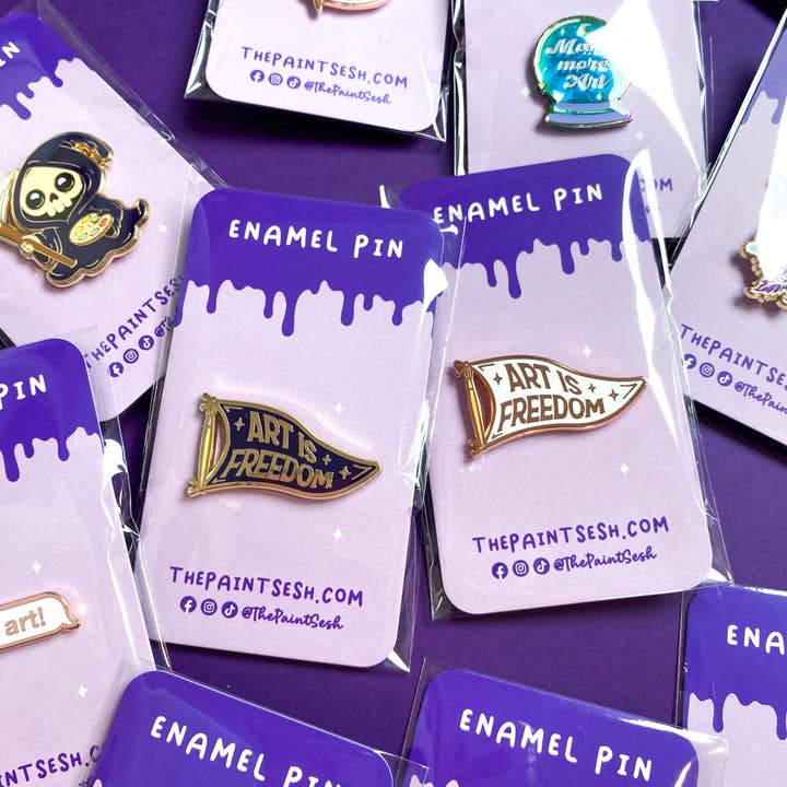 The Paint Sesh - Wholesale Lapel Pin/Button - Art is Freedom Pin | Artist Accessory | Artist Enamel Pin6