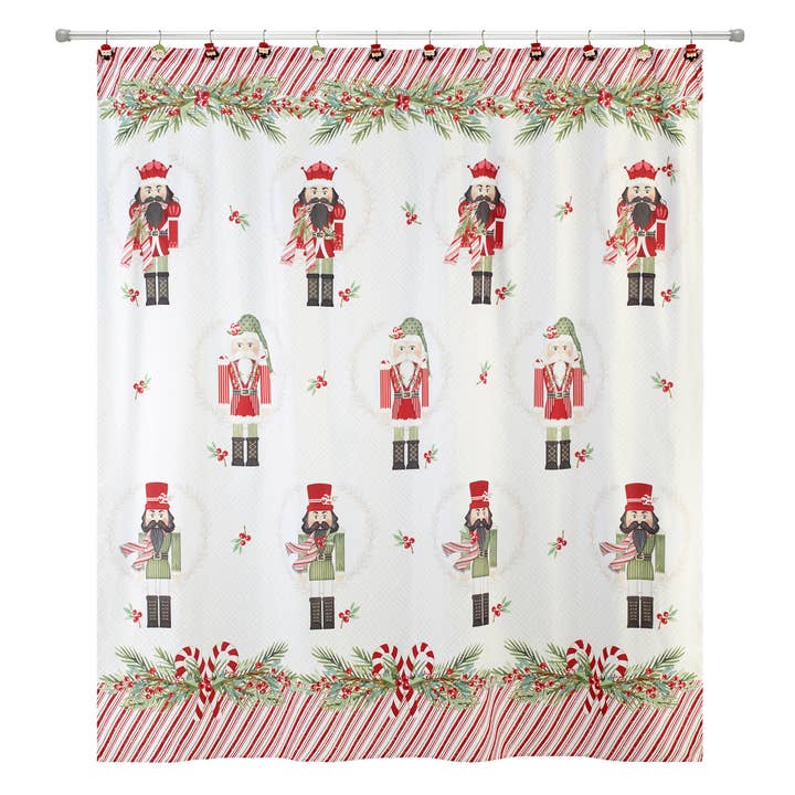 Peppermint Nutcracker Shower Curtain for wholesale by Avanti Linens