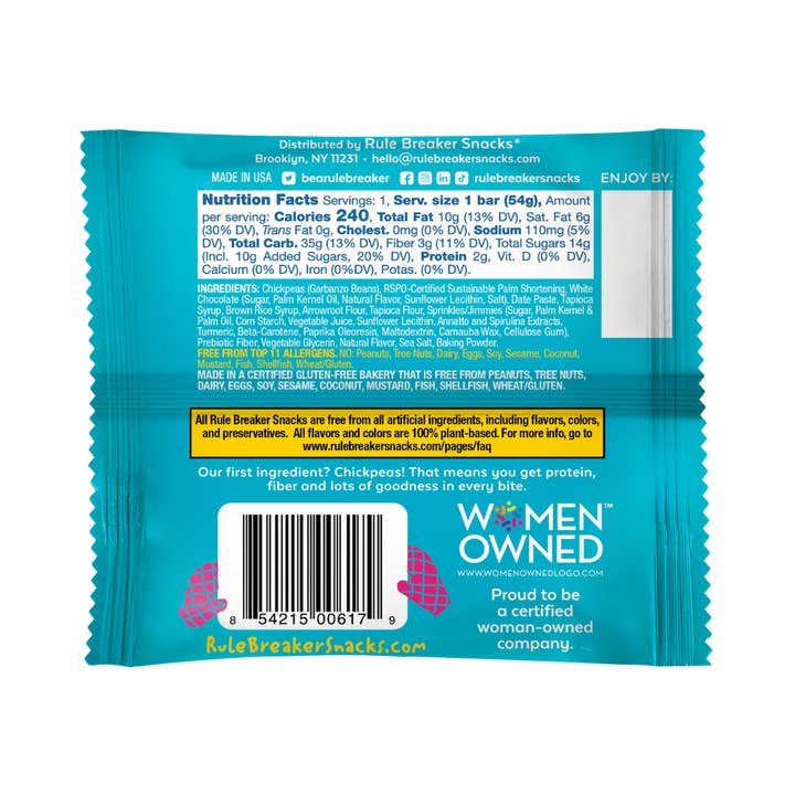 Rule Breaker Snacks - Wholesale Brownie - Birthday Cake Blondie | 12-Count Caddy of 1.9-oz Blondies9