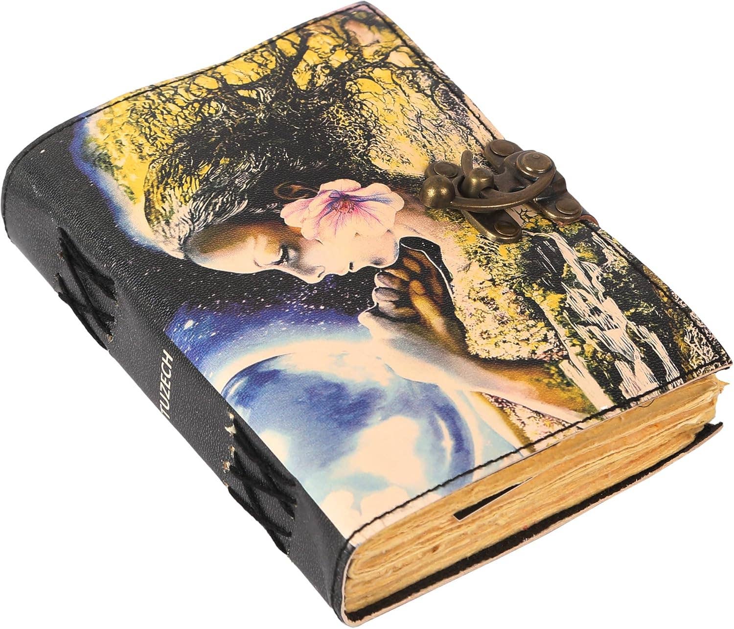 Tuzech Leather – wholesale Journal och dagbok – TUZECH läderklätt anteckningsbok med grimoirestil och ojämna kanter för män och kvinnor14