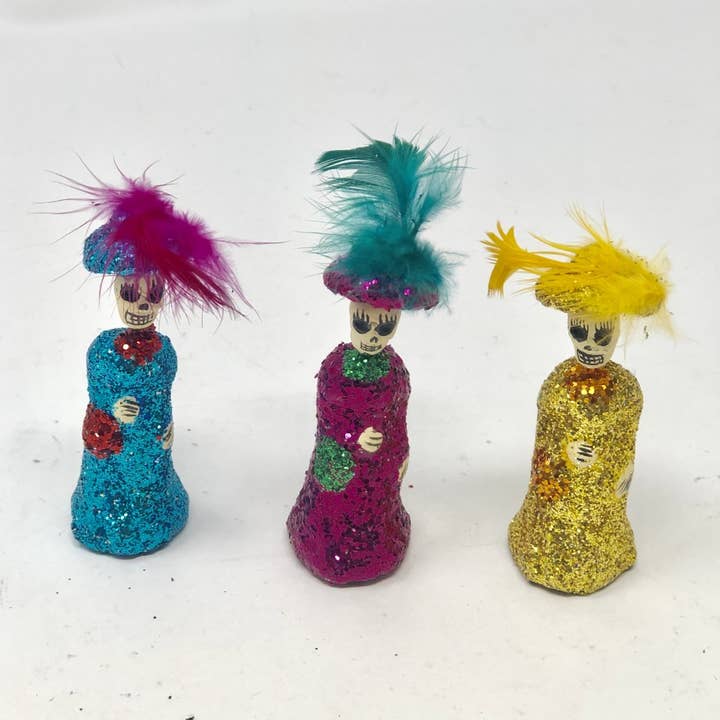 ARGILA MINI CATRINA COM GLITTER por atacado de Mexifest