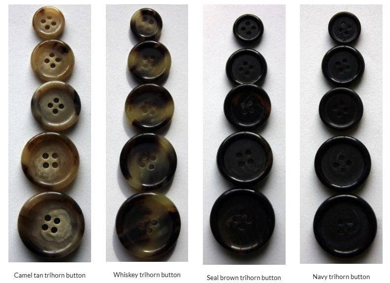 Exquisite Fabrics - Wholesale Sewing Button/Snap - Italian suit buttons in 5 sizes0