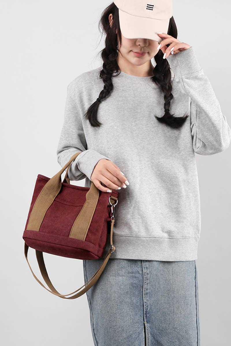 ACCITY - Wholesale Crossbody Bag - Women's - HANDLE LINE CANVAS CROSS BODY BAG_CUAB010116