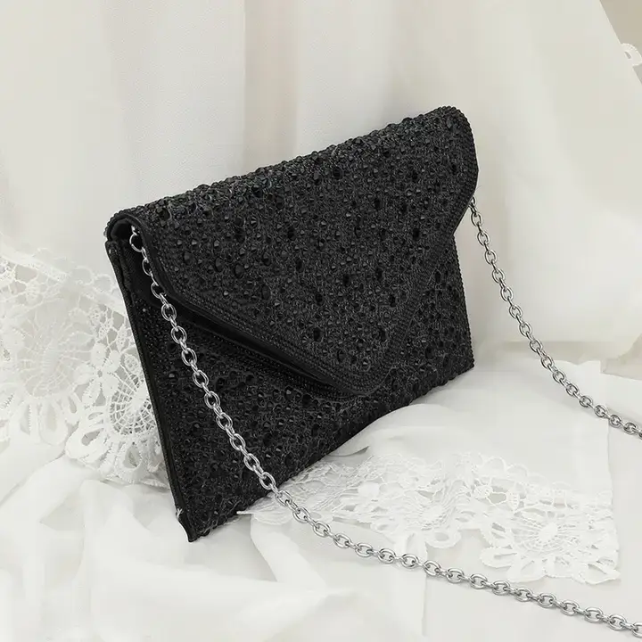 Sensibling Corp. - Wholesale Clutch Bag - Women's - Bling Studded Envelop Evening Clutch Bag / Crossbody Bag10