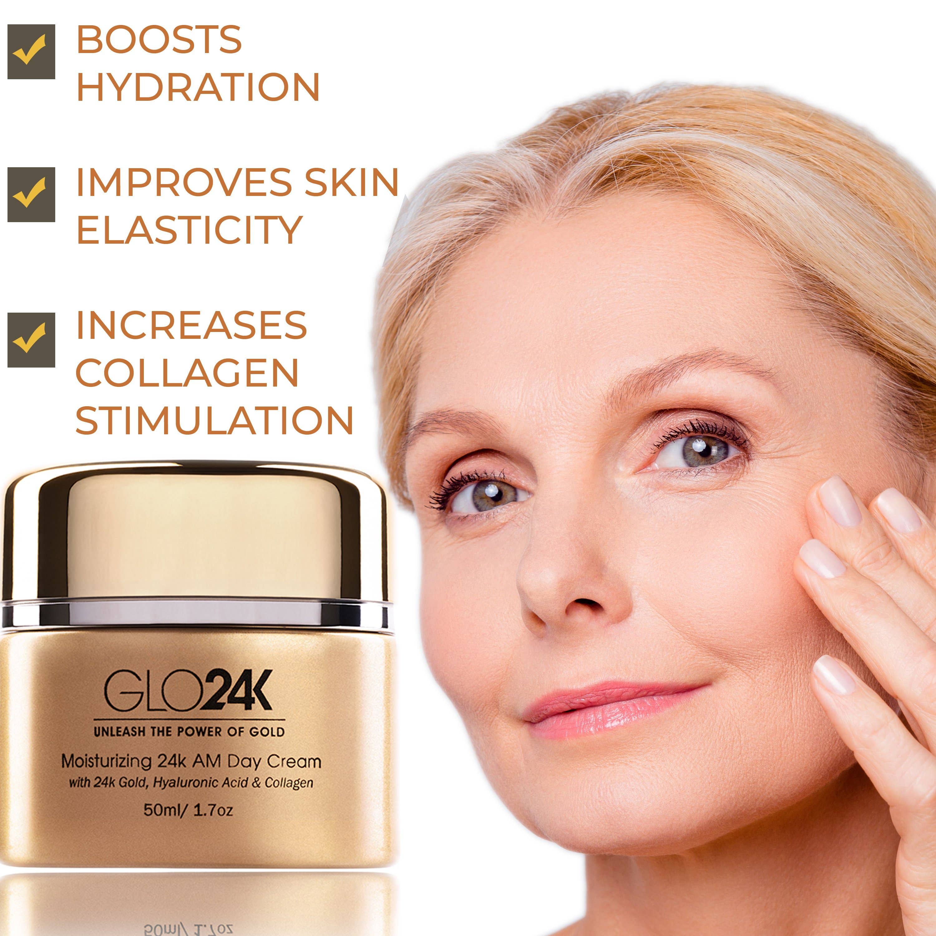GLO24K - Wholesale Anti-Aging Moisturizer - Moisturizing 24k AM Day Cream with 24k Gold & Collagen4