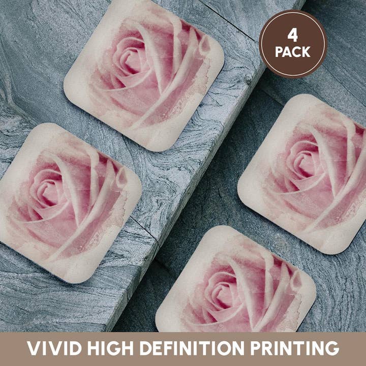 3dRose - Wholesale Coasters - 3dRose, Image Of Watercolor Pink Rose Art, Coaster12