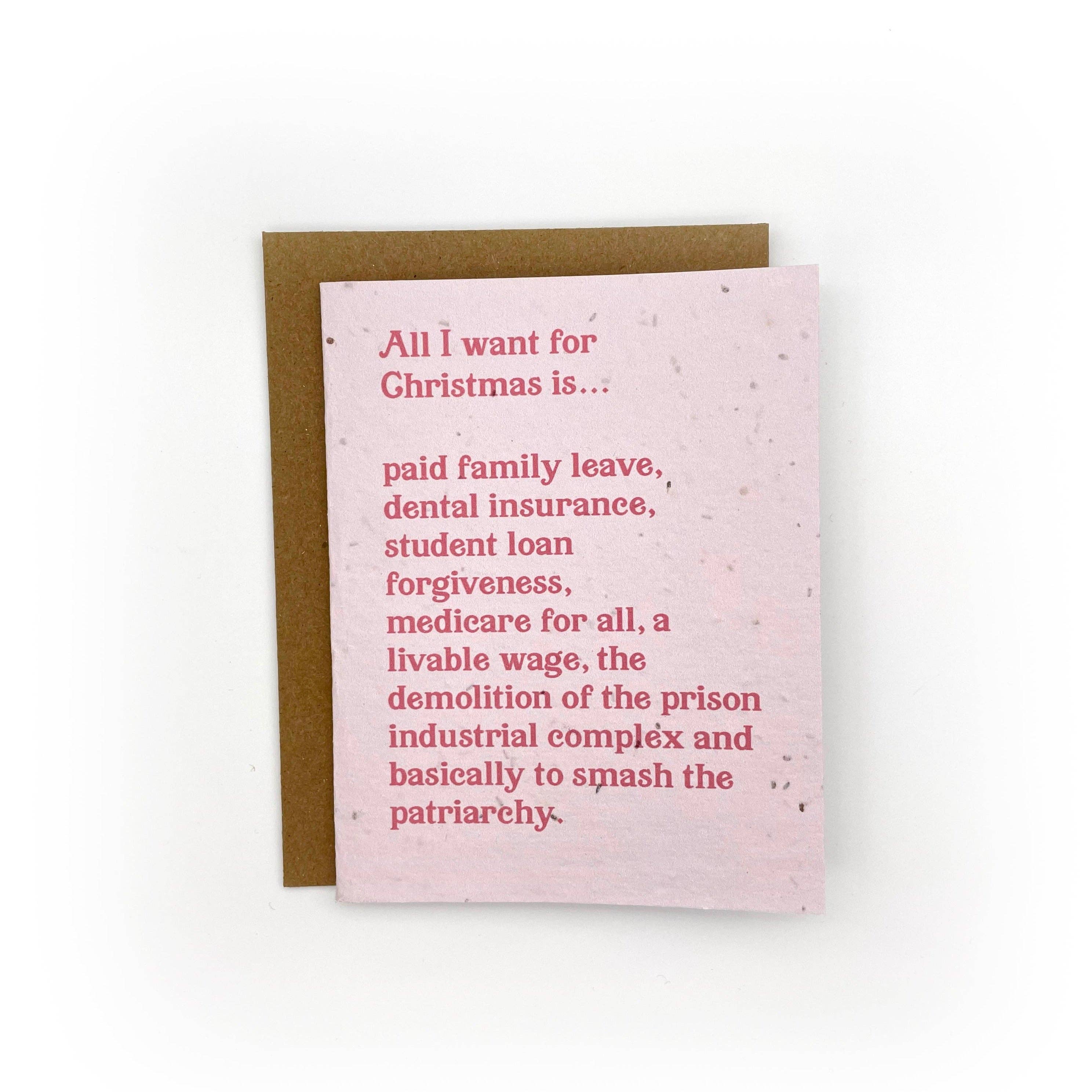 Cato & Company - Wholesale Christmas Card - All I Want For Christmas Is To Smash The Patriarchy Card2