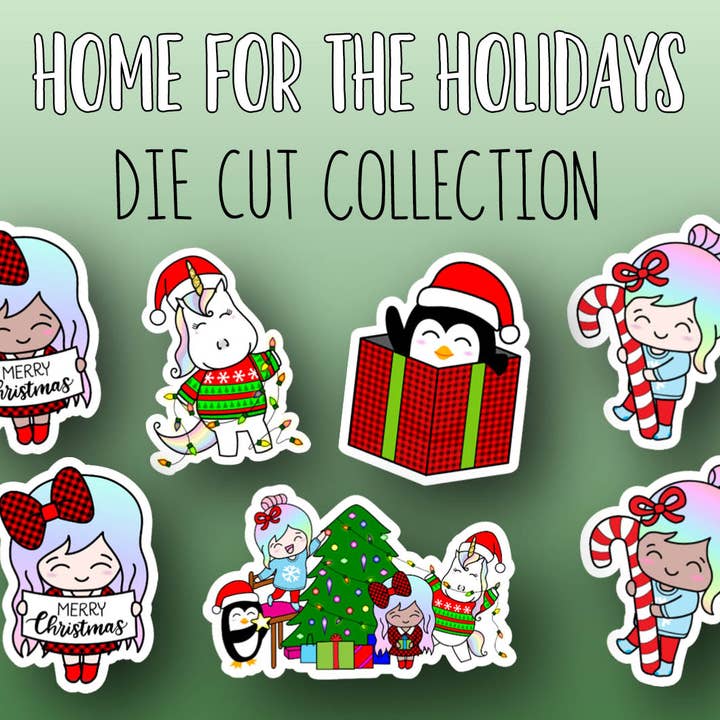 Maison pour les Fêtes - DÉCOUPES pour la vente par Shine Sticker Studio