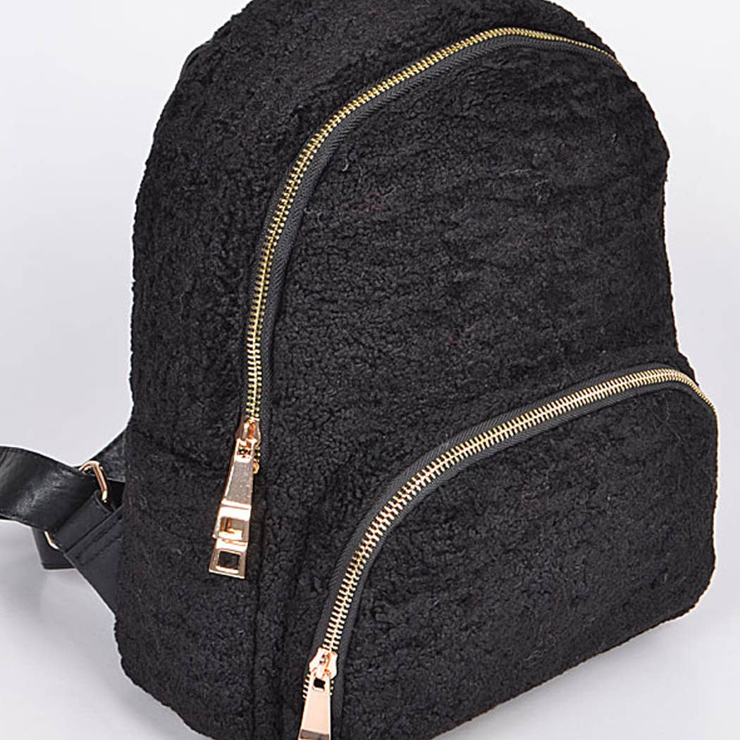 3AM BY H&D ACCESSORIES - Wholesale Backpack - Women's - Faux Wool Sheepskin Backpack1
