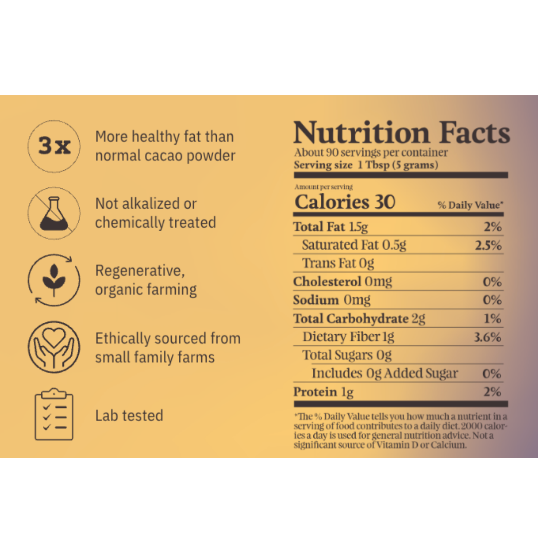 Ora Cacao - Wholesale Hot Cocoa Mix/Kit - Triple Fat Cacao Powder, 100% Cacao - Organic & Regenerative4