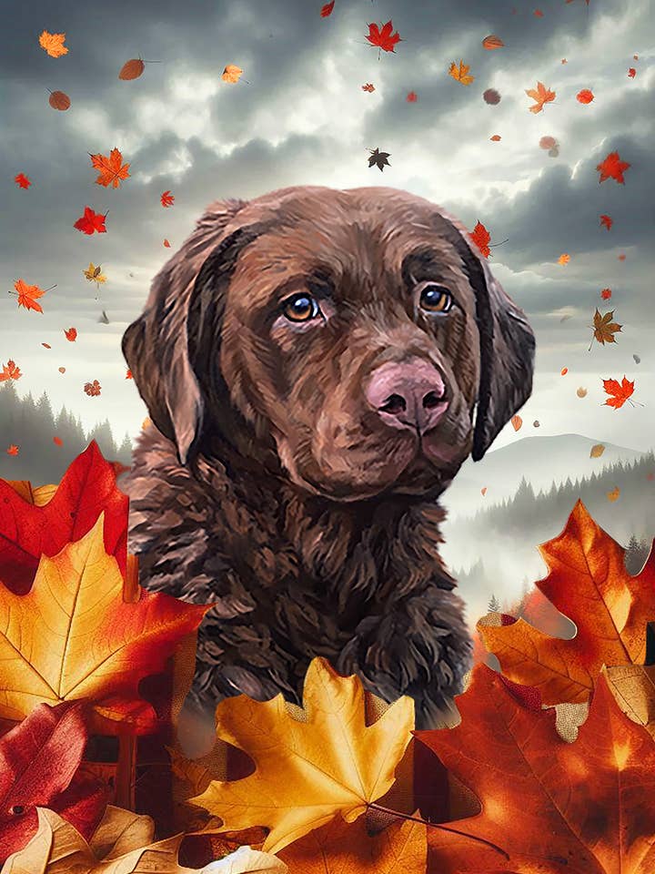 Chesapeake Bay Retriever - Fall Leaves Garden Flag for wholesale by Best of Breed Products