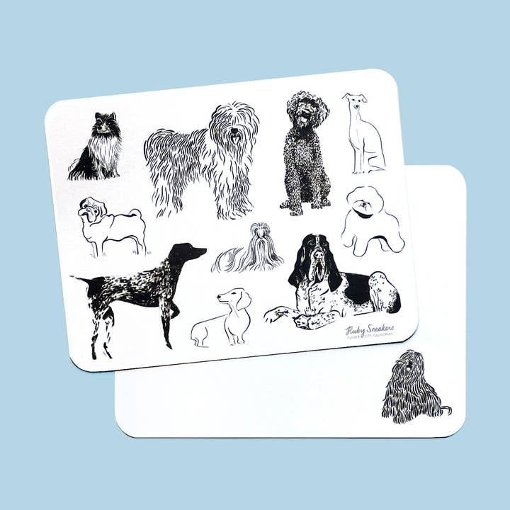 Illustrated Dogs Flat Notecard Set for wholesale by Ruby Sneakers Studio