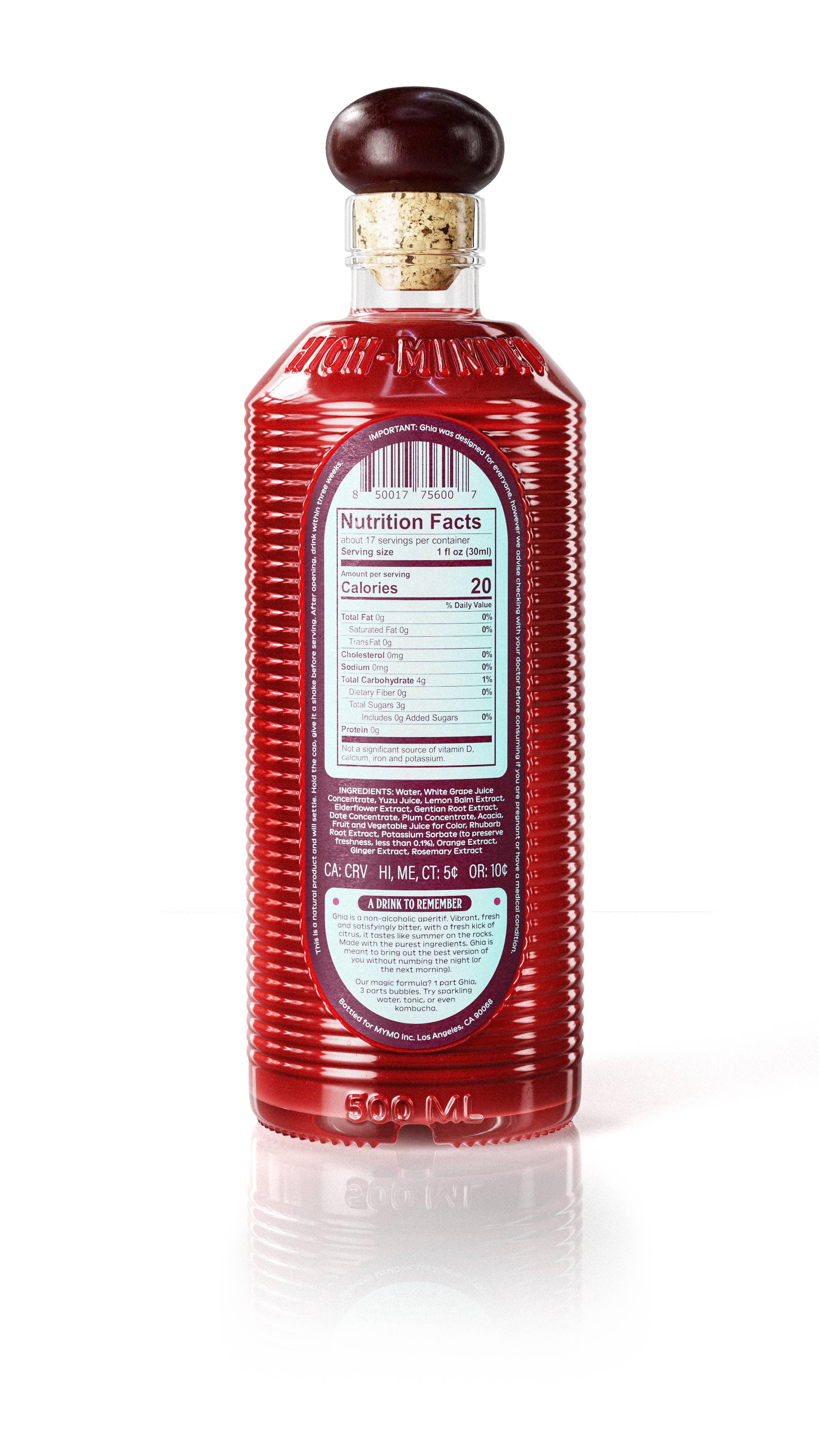 Ghia - Vente Apéritifs sans alcool/mocktails - Apéritif Ghia - Caisse de 12 (24,84 $/bouteille)4