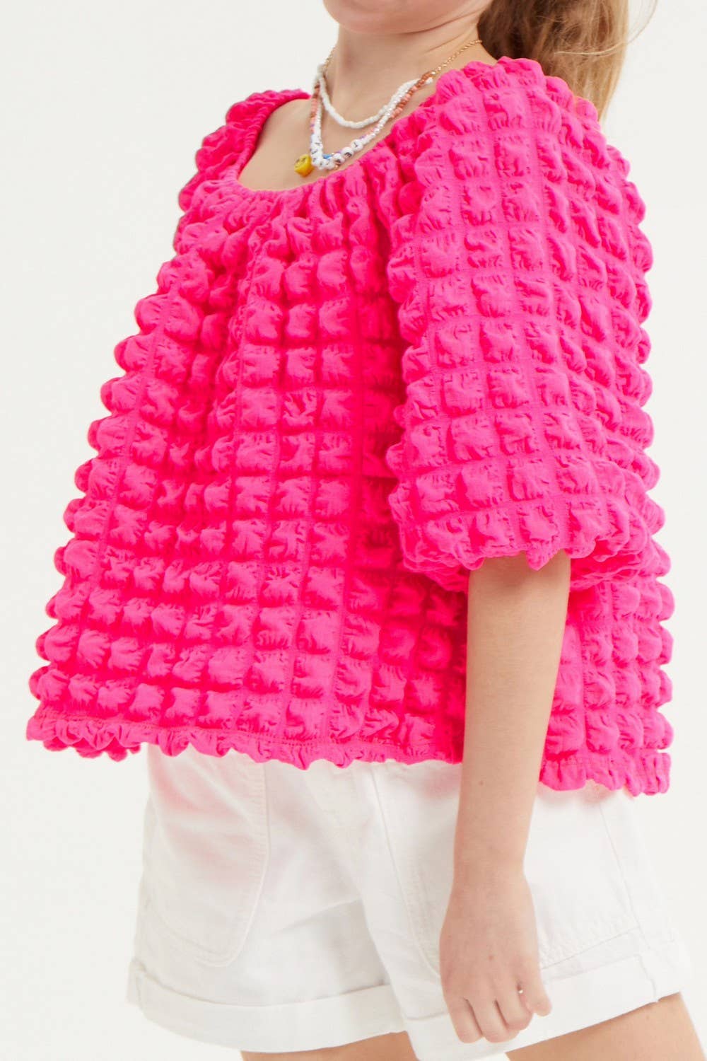 Good Girl - Wholesale Knit Top - Kids - Embossed Bubble Texture Balloon Sleeve Top10