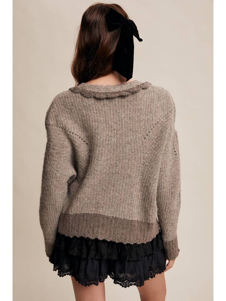 Listicle - Wholesale Knitted jumper – Women′s - Pom-Pom Trim Knit Sweater9