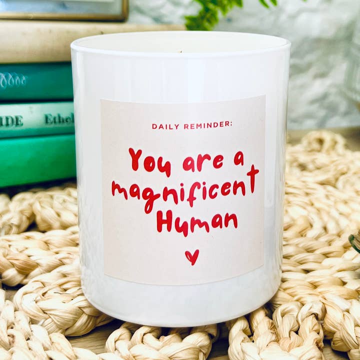 You are a Magnificent Human Handmade Scented Soy Candle for wholesale by Lollyrocket Candles Limited