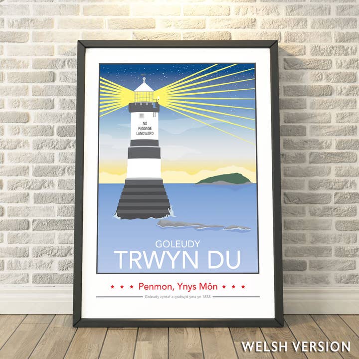 Penmon Lighthouse, Isle of Anglesey, Wales Welsh Print/Gift for wholesale by Tabitha Mary
