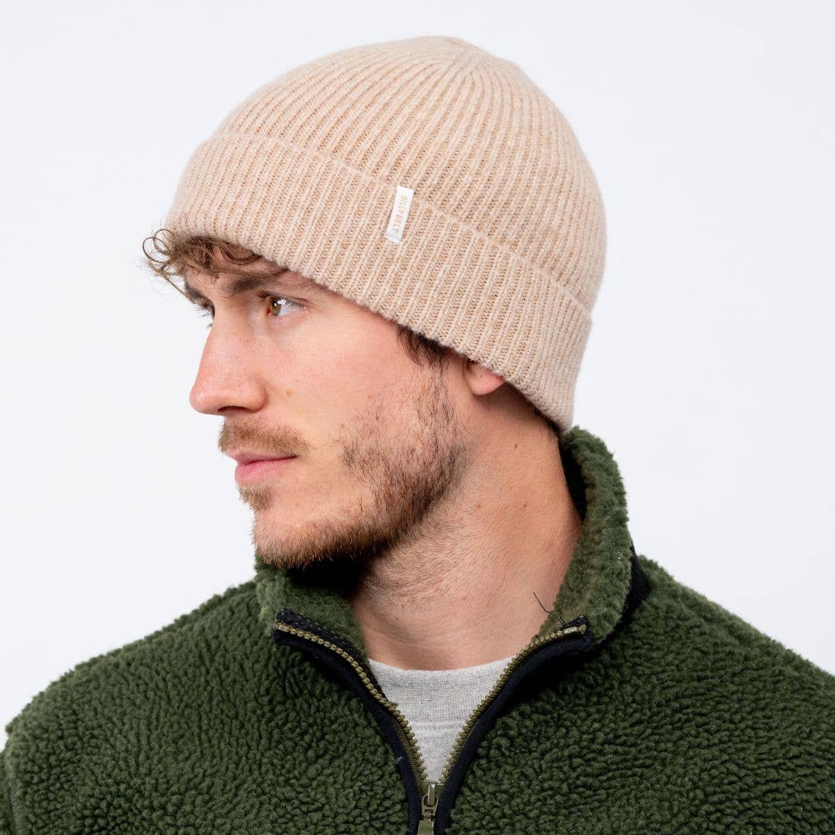 BILLYBELT – Gorro - Unissexo por atacado – Gorro bege de lã de cordeiro2