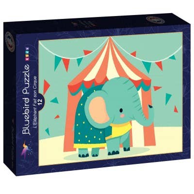 Puzzle 12 Pièces - L'eléphant Fait Son Cirque pour la vente par Bluebird Puzzle