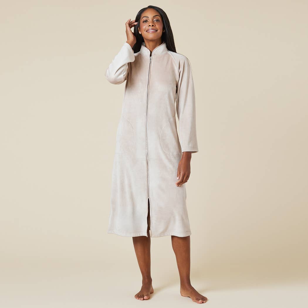 Softies - Wholesale Robe - Women's - Women's Serenity Zip Robe with Standup Mandarin Collar6