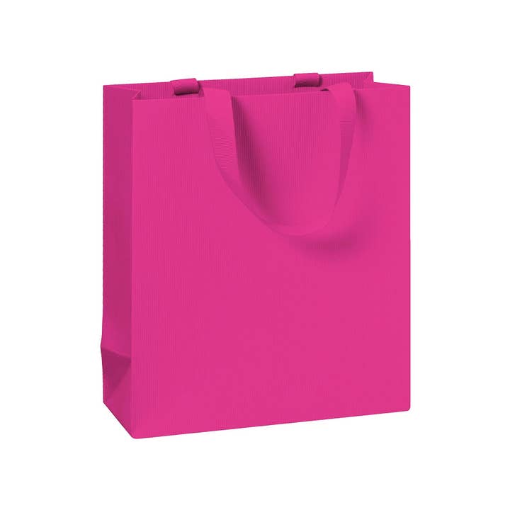 Giftwrap UK – wholesale Gift bag – Cerise Gift Bag - Embossed - Ribbon Handle1