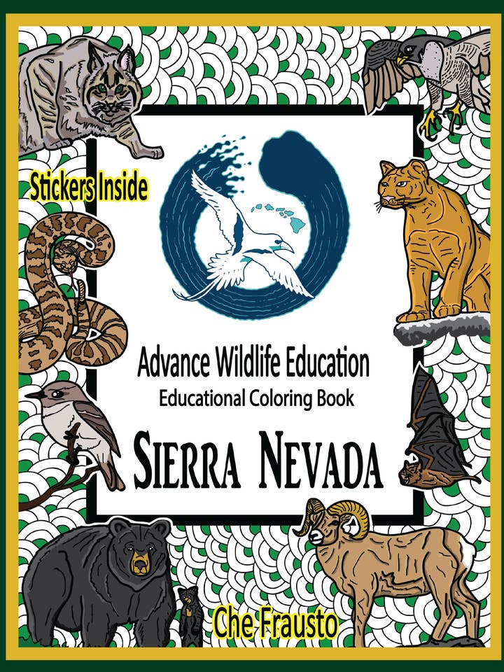 Sierra Nevada Wildlife Educational Coloring Book for wholesale by Advance Wildlife Education LLC
