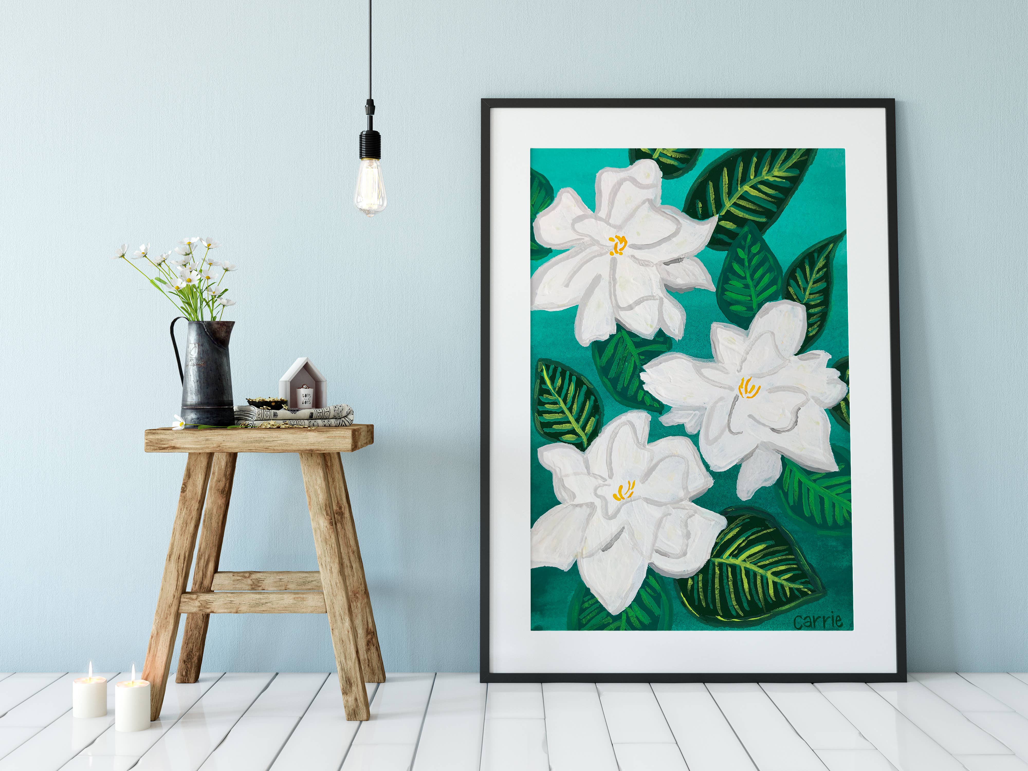 BrightKind Creative - Wholesale Art Print - Floral - Gardenia1