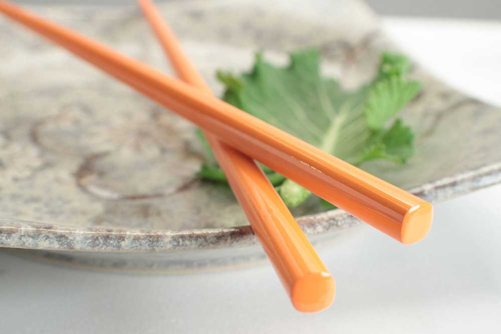 Wholesale Chopsticks - Wholesale Chopsticks - Orange Glossy Painted Japanese Style Chopsticks2