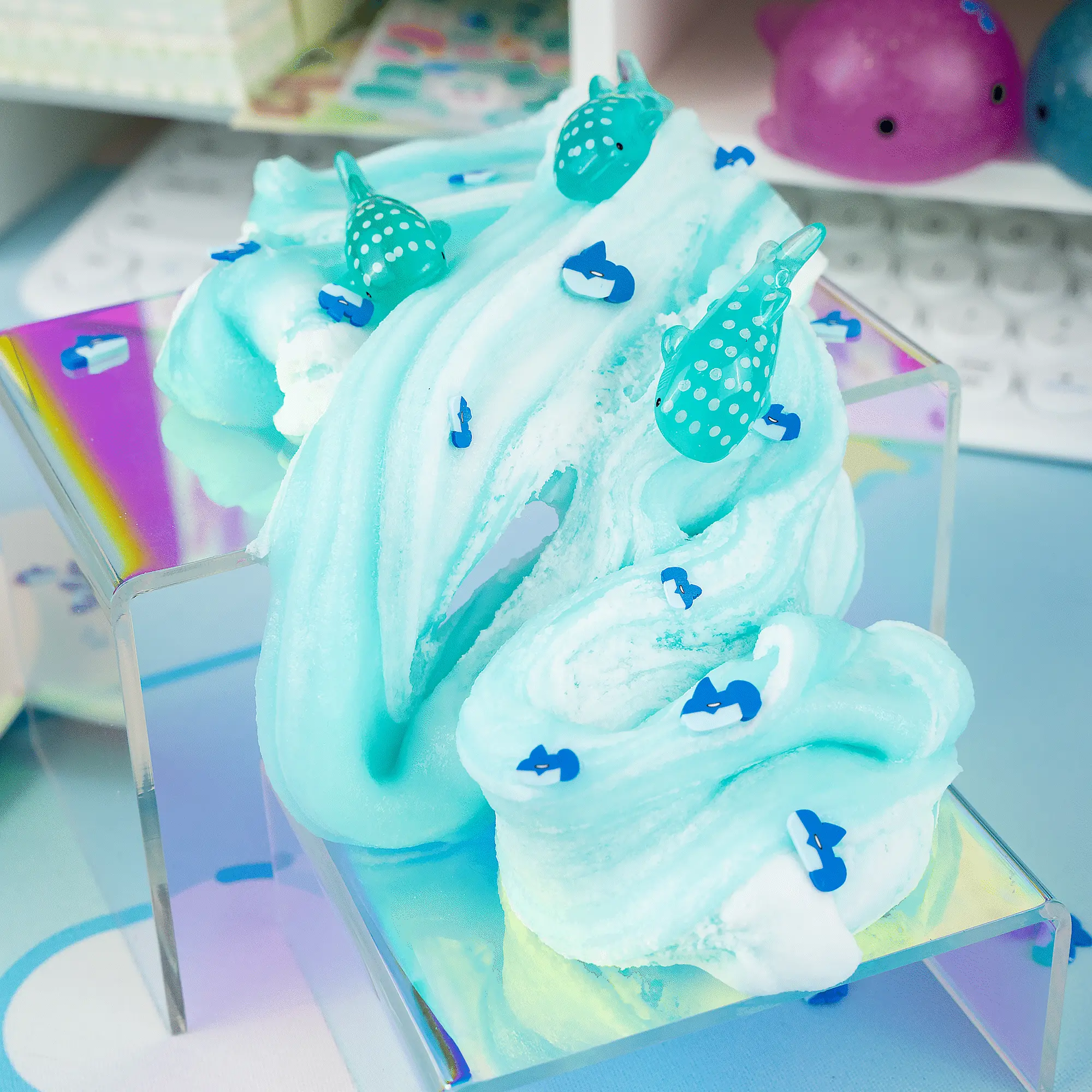 Kawaii Slime Company - Wholesale Putty/Slime - Kids - Gummy Shark Jelly Creme Signature Dome™ Slime (4pcs/case)1