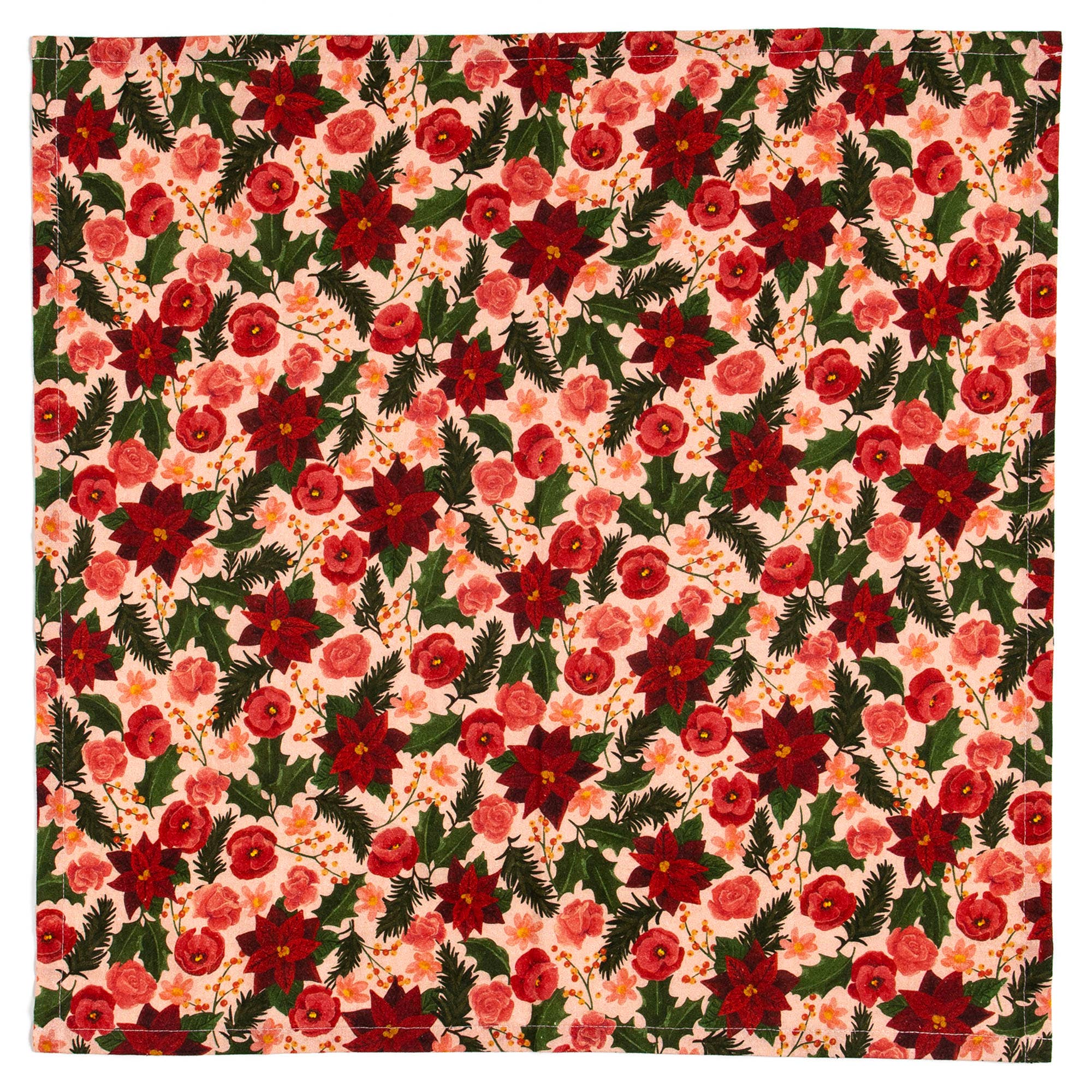 1canoe2 | One Canoe Two Paper Co. - Wholesale Dinner & Cloth Napkin - Yuletide Blooms Christmas Cotton Cloth Table Napkins Set3