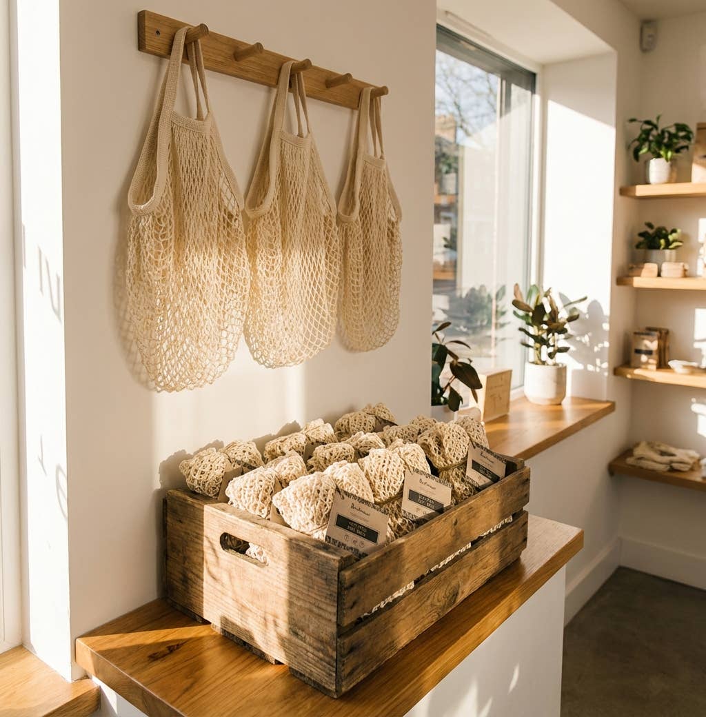 Bamboo Switch - Wholesale Grocery/Shopping Bag - Organic Cotton Net Beach Bag