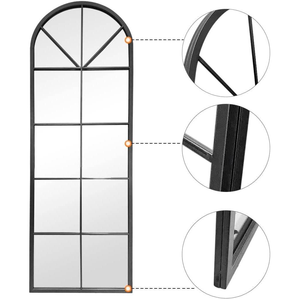 65 By 22 Inch Arched Window Pane Floor Wall Mount Mirror for wholesale on Faire5