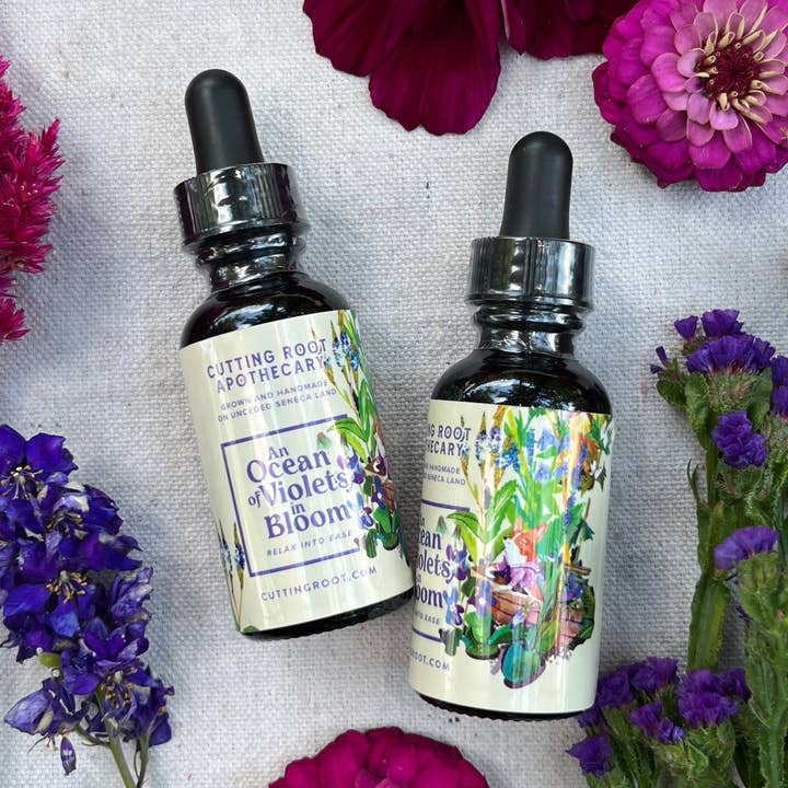 Un océan de violettes pour la vente par Cutting Root Farm