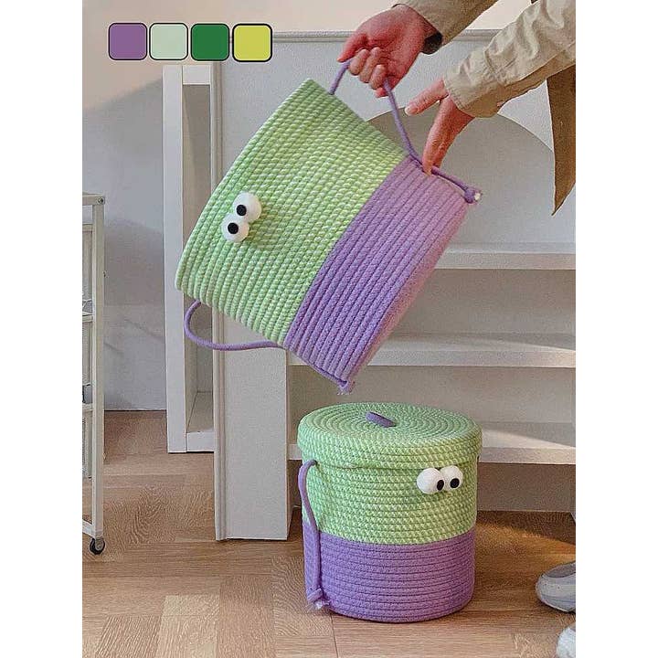 INSPECIAL HOME - Wholesale Laundry Basket - Handwoven Whimsical Big Eyes Laundry Storage Basket Bag 1