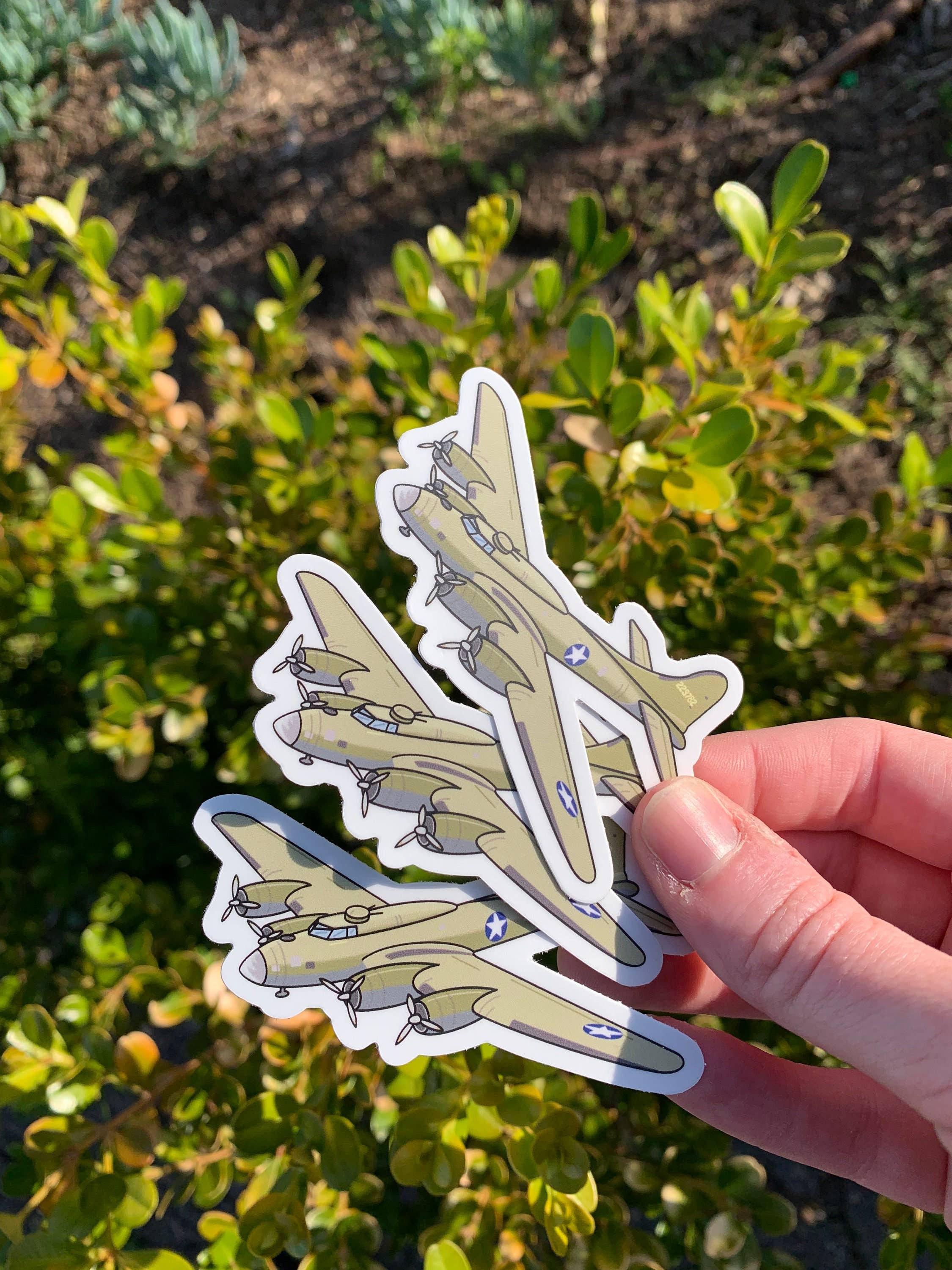 Extremely Retro - Wholesale Sticker - WWII B-17 Bomber Airplane Sticker - Vinyl - Dishwasher Safe1