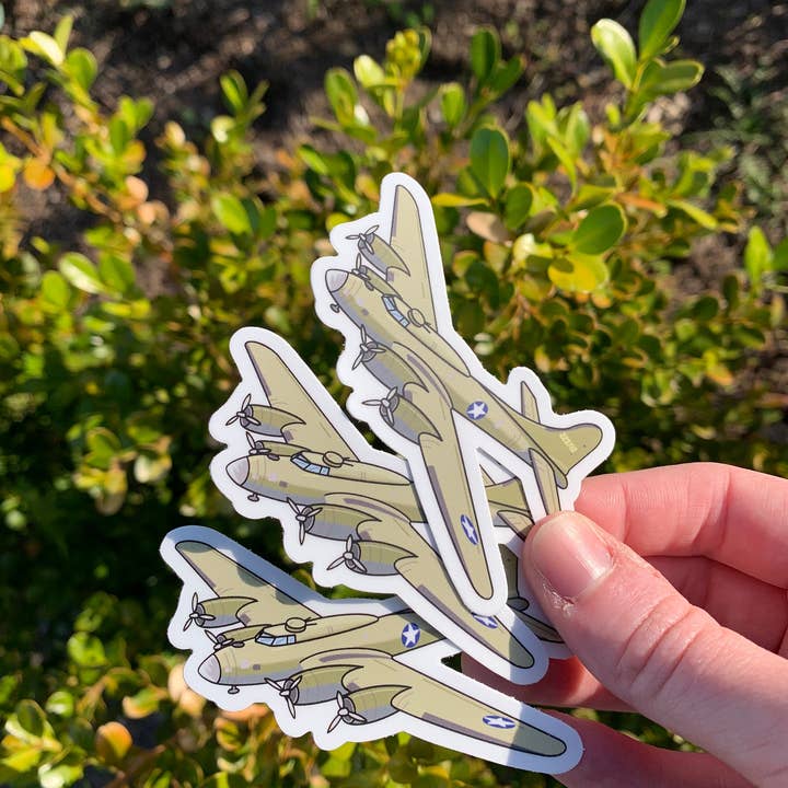 Extremely Retro - Wholesale Sticker - WWII B-17 Bomber Airplane Sticker - Vinyl - Dishwasher Safe1