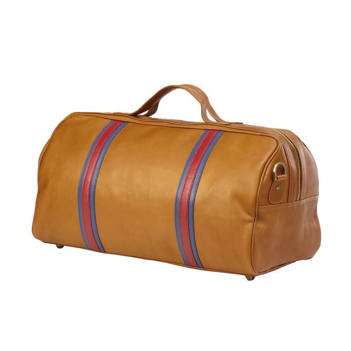 Racer Leather Round Duffel for wholesale by Clava Leathergoods and Accessories